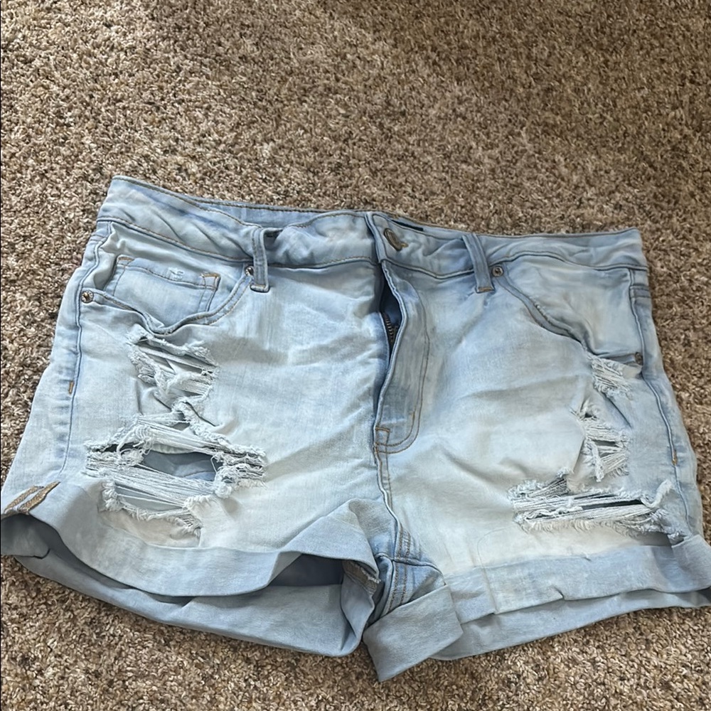 Distressed Denim Shorts